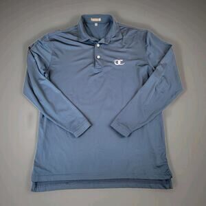 Peter Millar Summer Comfort Performance Polo Shirt Mens Golf Size M Blue